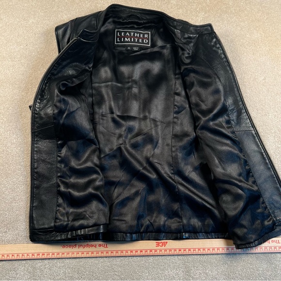 Leather Vest Black Zip Up Leather Limited Full Zip Biker Women's XL - Picture 4 of 7